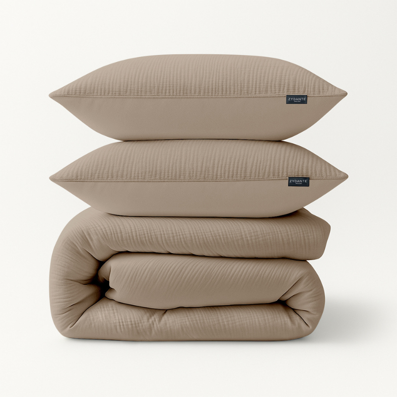 dekbed discounter Dekbedovertrek Mousseline - Taupe