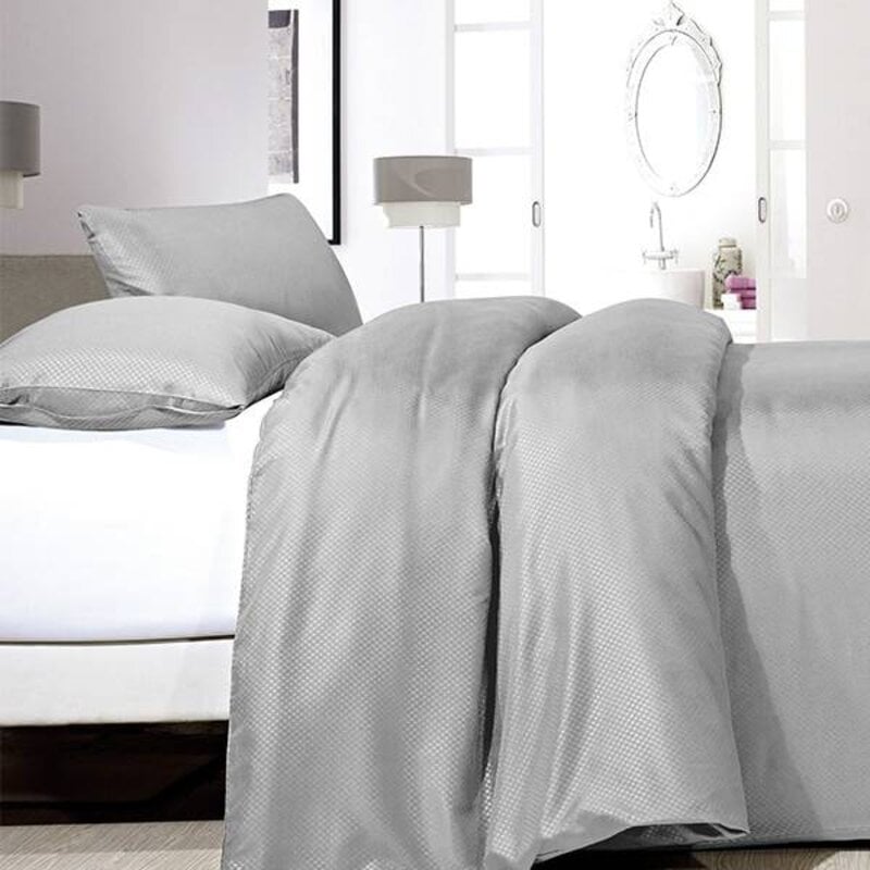dekbed discounter Dekbedovertrek Satin Point - Grijs