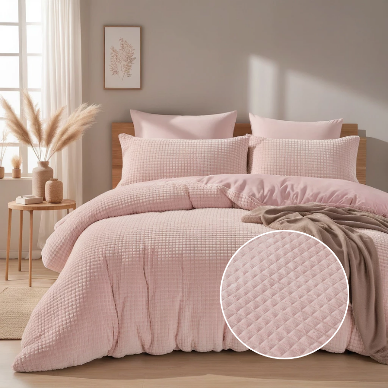 Dekbed Discounter Dekbedovertrek Teddy - Check - Roze