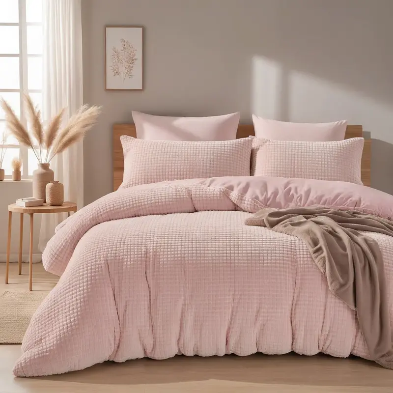 Dekbed Discounter Dekbedovertrek Teddy - Check - Roze