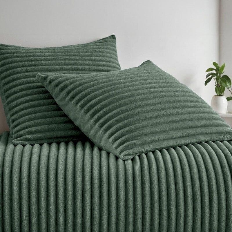 Dekbed Discounter Dekbedovertrek Teddy Rib - Groen