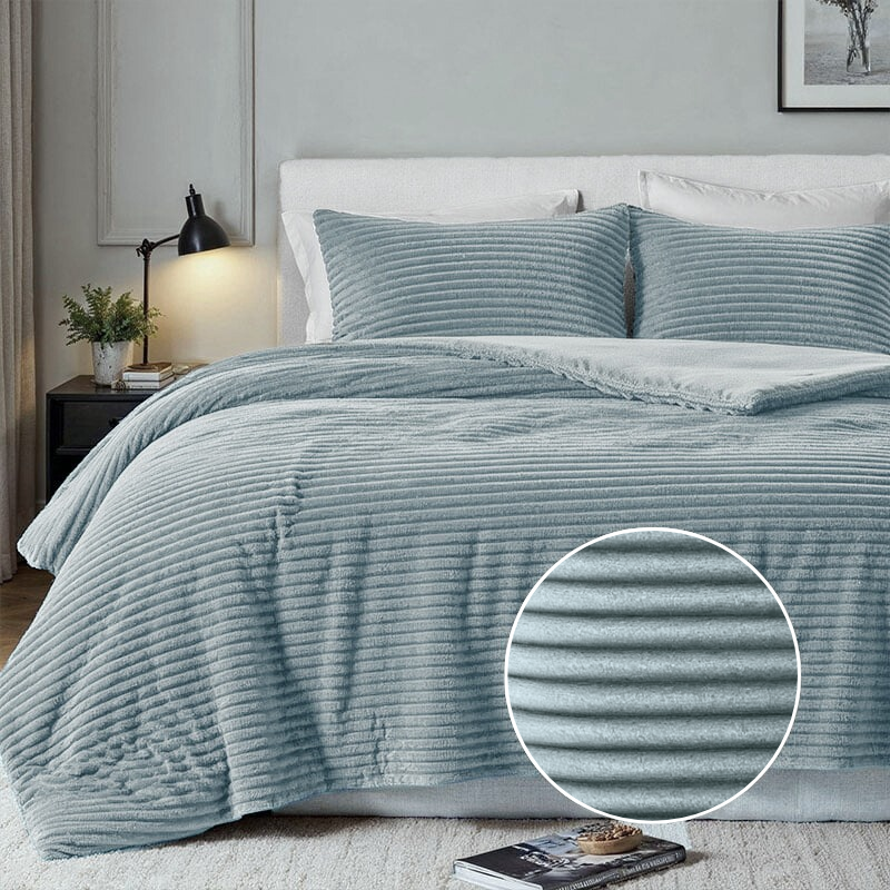 dekbed discounter Dekbedovertrek Teddy Rib - Jade