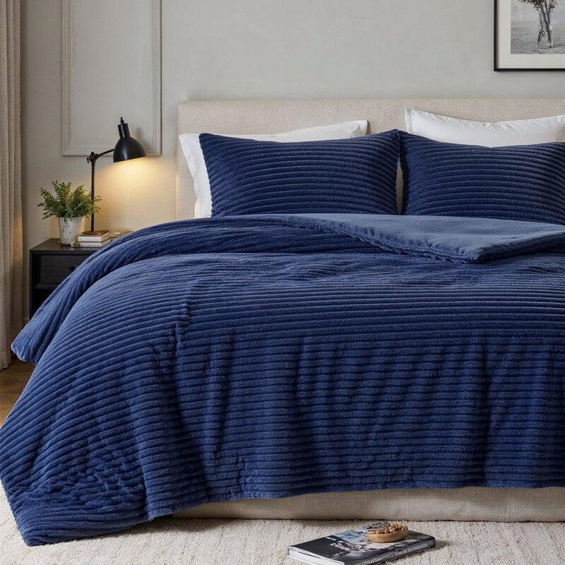 Dekbed Discounter Dekbedovertrek Teddy Rib - Navy