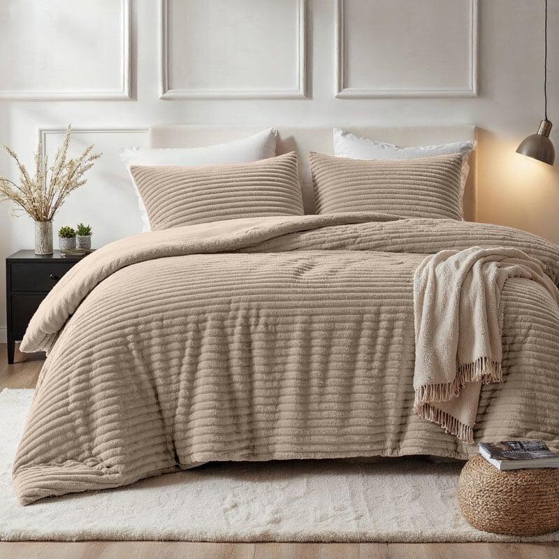 Dekbed Discounter Dekbedovertrek Teddy Rib - Taupe