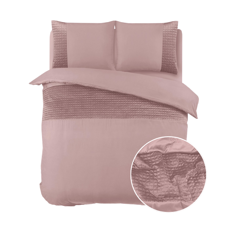 dekbed discounter Dekbedovertrek Velvet Band - Roze