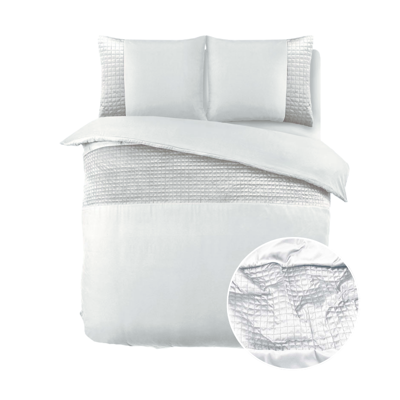 dekbed discounter Dekbedovertrek Velvet Band - Wit