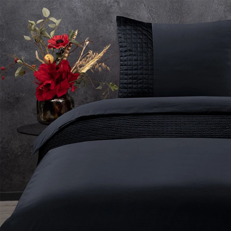 Dekbed Discounter Dekbedovertrek Velvet Band - Zwart