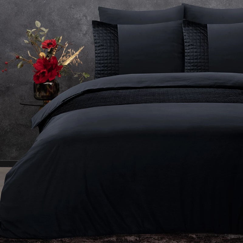 Dekbed Discounter Dekbedovertrek Velvet Band - Zwart