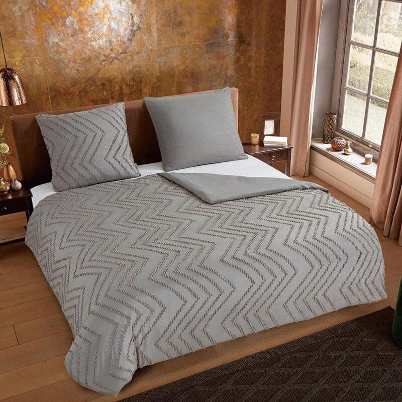 Dekbed Discounter Dekbedovertrek Zizag - Taupe