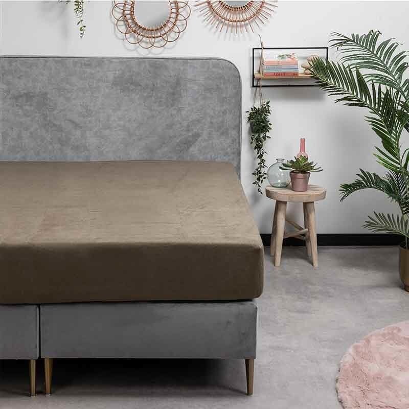 Dekbed Discounter Hoeslaken - Flanel - Truffel