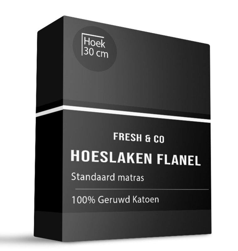 dekbed discounter Hoeslaken - Flanel - Zwart