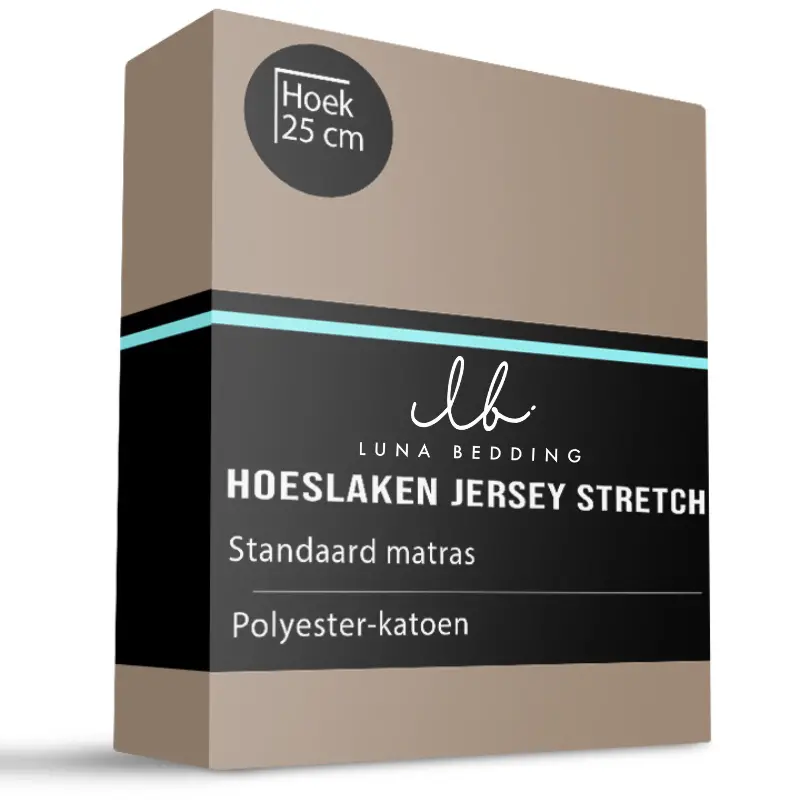 dekbed discounter Hoeslaken - Jersey Stretch - Taupe