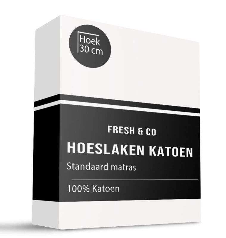 dekbed discounter Hoeslaken - Katoen - Wit - Verkoelend
