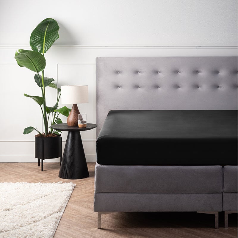 Dekbed Discounter Hoeslaken - Satijn - Zwart