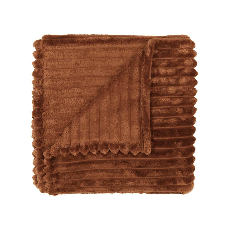 Dekbed Discounter Plaid Teddy Rib - Bruin