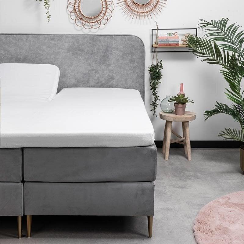 Dekbed Discounter Splittopper Hoeslaken - Flanel - Wit