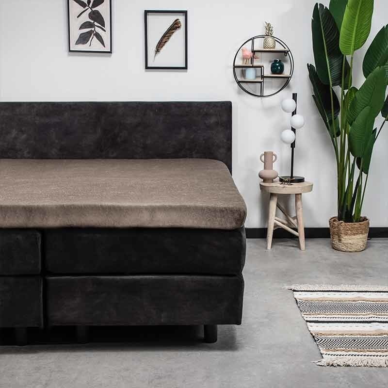 Dekbed Discounter Topper Hoeslaken - Badstof - Taupe