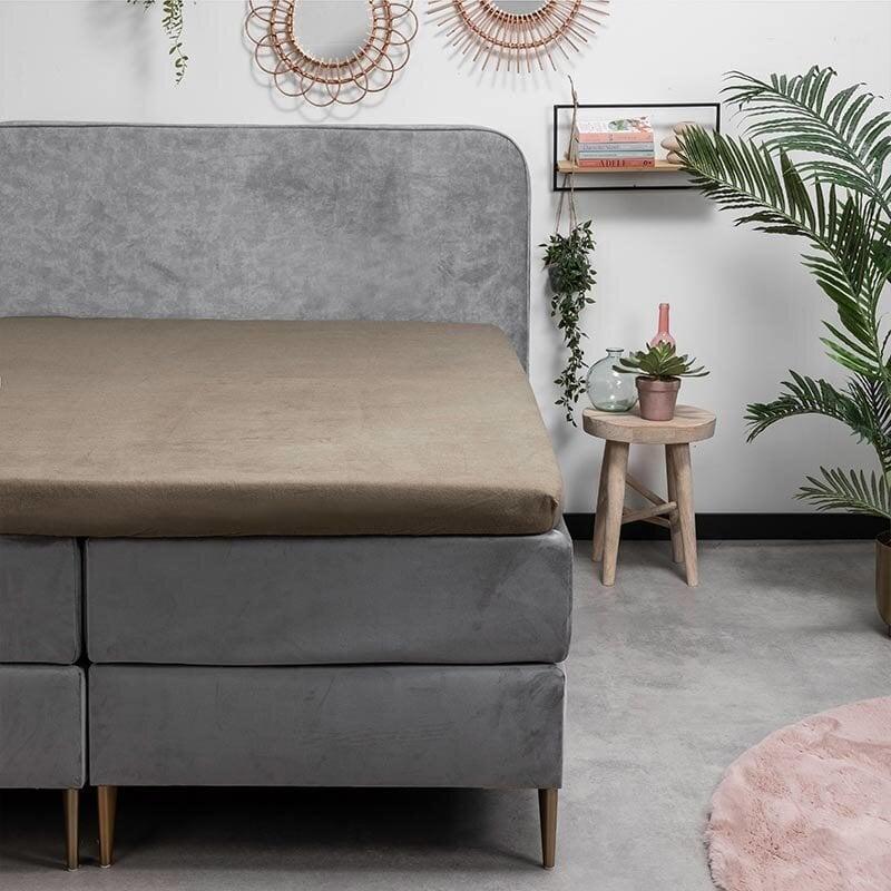 Dekbed Discounter Topper Hoeslaken - Flanel - Truffel