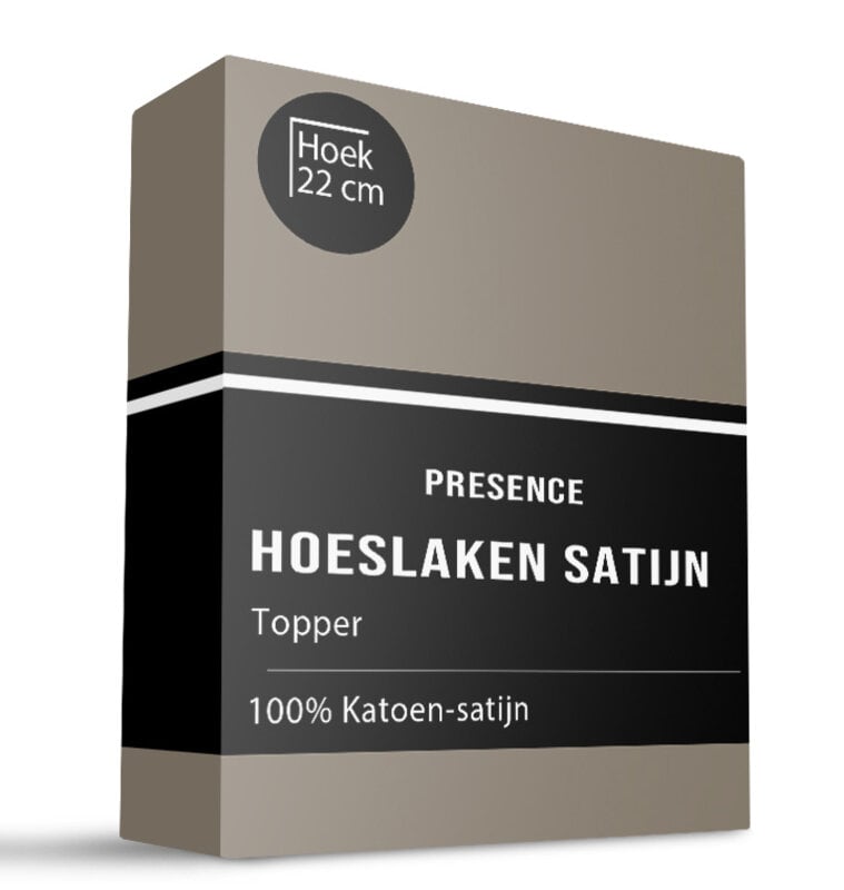 dekbed discounter Topper Hoeslaken - Satijn - Truffel