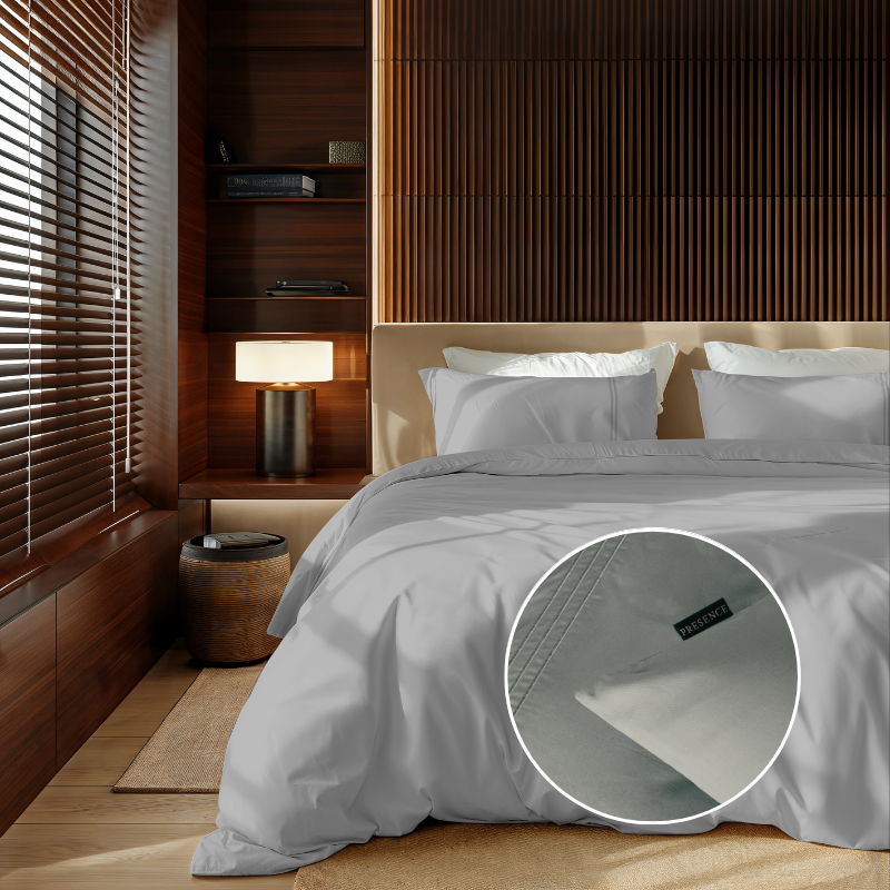 dekbed discounter Dekbedovertrek Egyptisch Katoen - Uni - Grijs