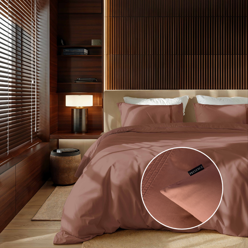 dekbed discounter Dekbedovertrek Egyptisch Katoen - Uni - Koraal