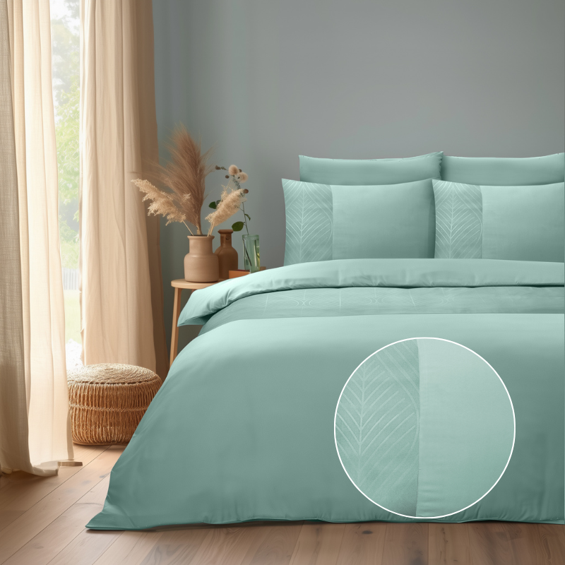 Dekbed Discounter Dekbedovertrek Embossed Berlin - Mintgroen