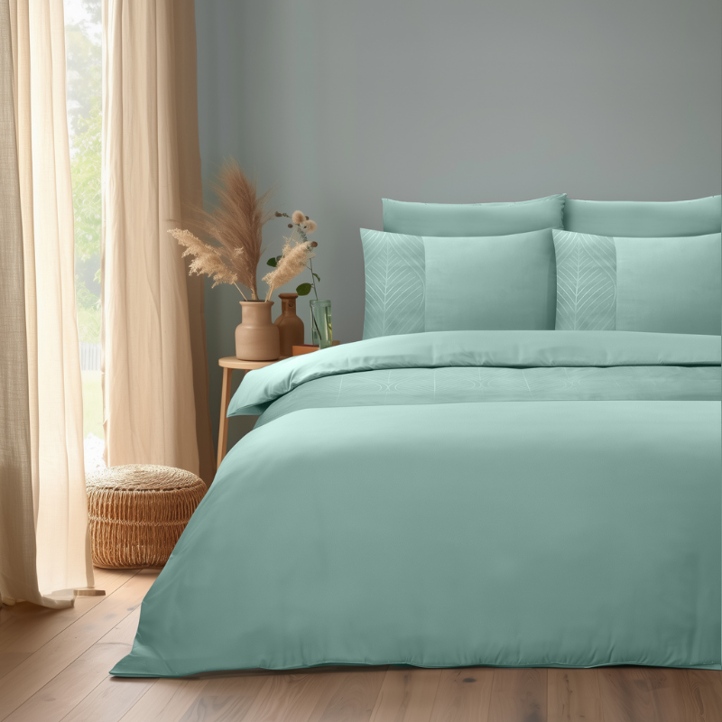 Dekbed Discounter Dekbedovertrek Embossed Berlin - Mintgroen
