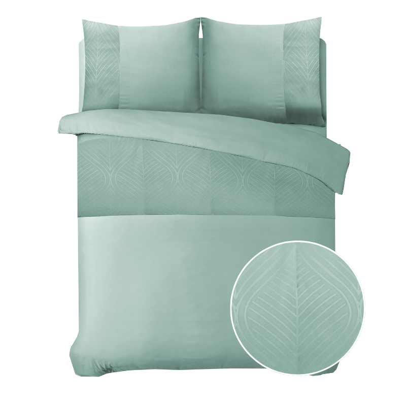 dekbed discounter Dekbedovertrek Embossed Berlin - Mintgroen
