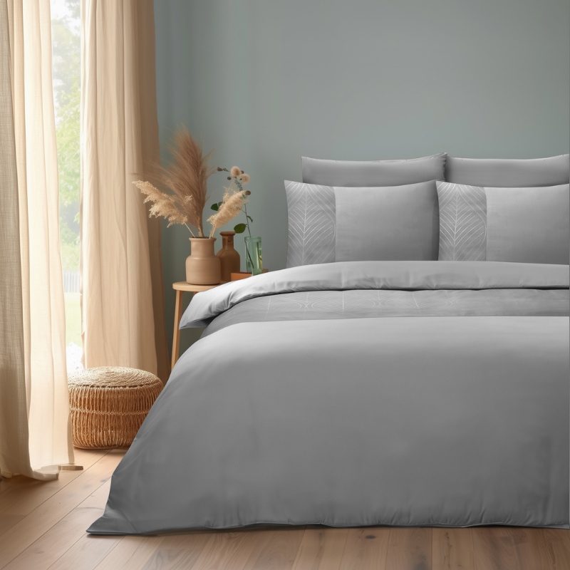 Dekbed Discounter Dekbedovertrek Embossed Berlin - Zandgrijs