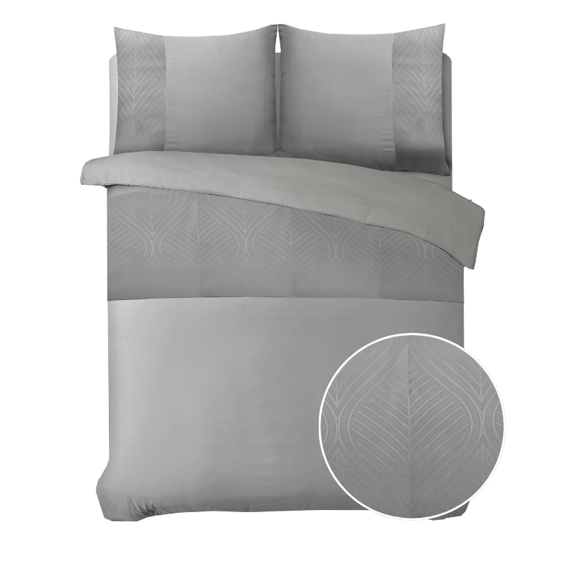 dekbed discounter Dekbedovertrek Embossed Berlin - Zandgrijs