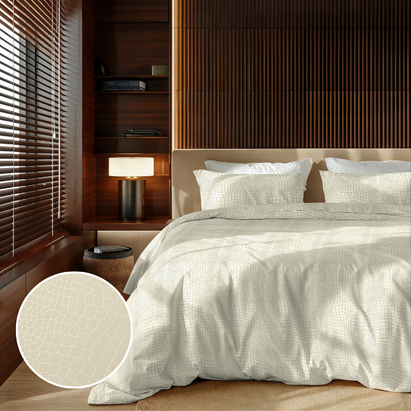 Dekbed Discounter Dekbedovertrek Embossed Crocodile - Champagne