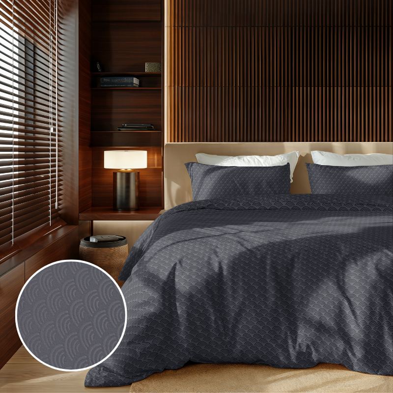 Dekbed Discounter Dekbedovertrek Embossed Rainbow - Antraciet