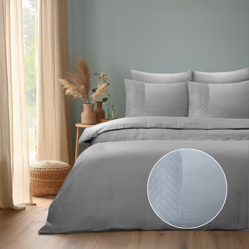 Dekbed Discounter Dekbedovertrek Embossed - Valencia - Zandgrijs