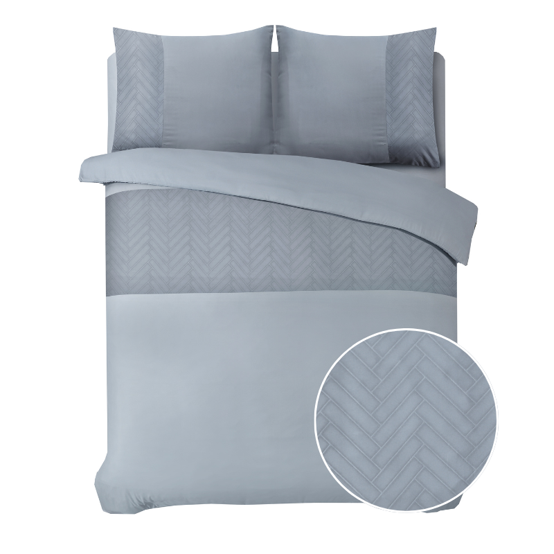 dekbed discounter Dekbedovertrek Embossed - Valencia - Zandgrijs