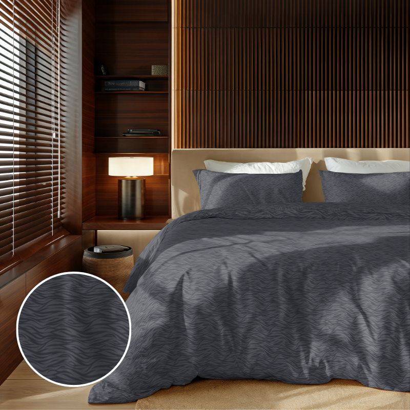 Dekbed Discounter Dekbedovertrek Embossed Zebra - Antraciet
