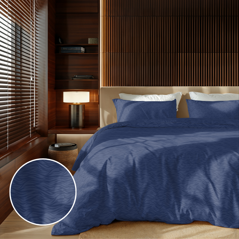 dekbed discounter Dekbedovertrek Embossed Zebra - Blauw