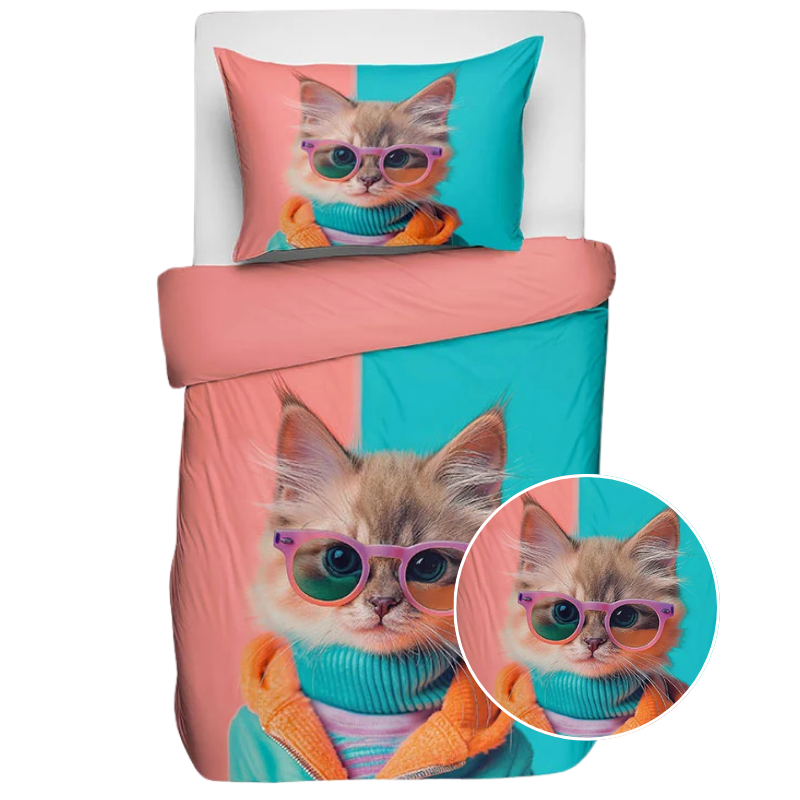 dekbed discounter Dekbedovertrek Katoen - Animal Couture - Kitten