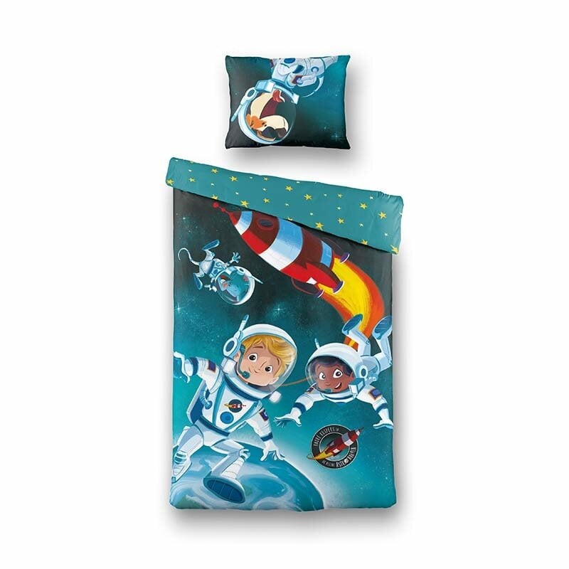 dekbed discounter Dekbedovertrek Katoen - De Kleine Astronaut Hello Earth