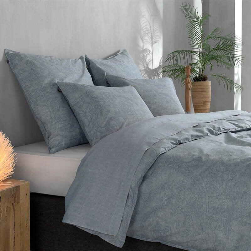 Dekbed Discounter Dekbedovertrek Katoen-Flanel - Paisley Di Lino - Denim