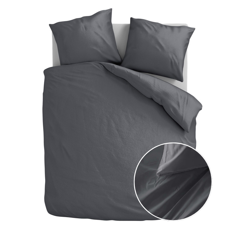 dekbed discounter Dekbedovertrek Katoen-Flanel - Uni - Antraciet