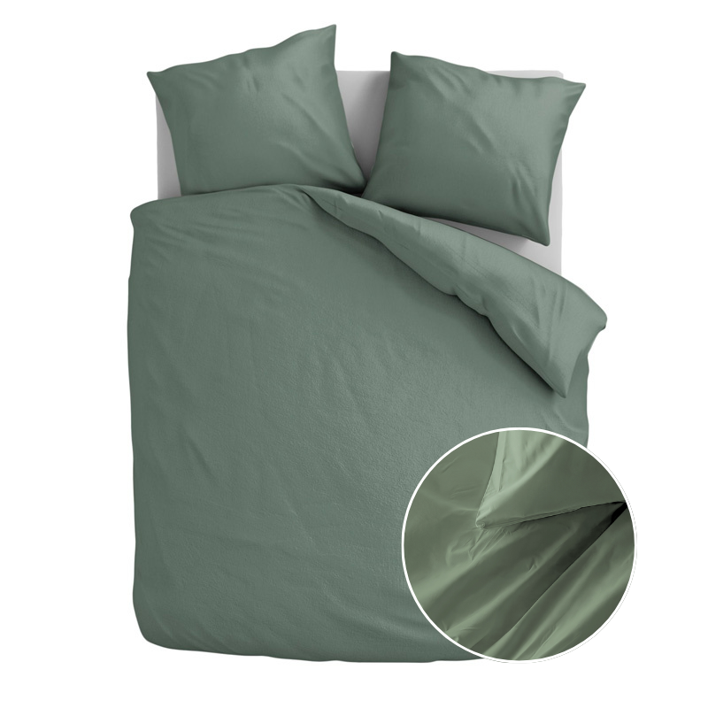 dekbed discounter Dekbedovertrek Katoen-Flanel - Uni - Groen