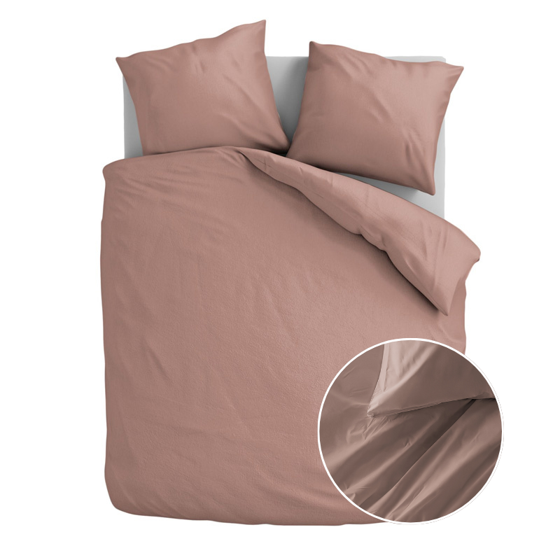 dekbed discounter Dekbedovertrek Katoen-Flanel - Uni - Koraal