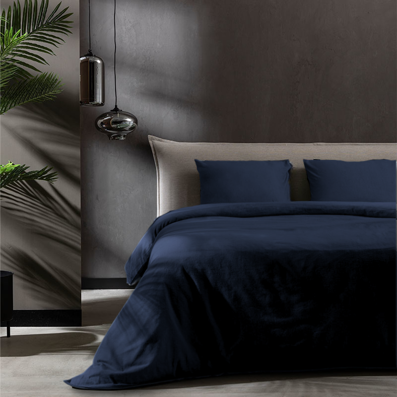 Dekbed Discounter Dekbedovertrek Katoen-Flanel - Uni - Navy