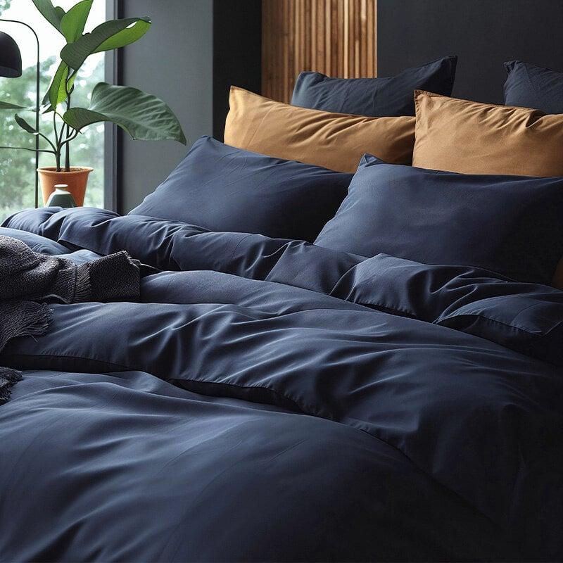 Dekbed Discounter Dekbedovertrek Katoen-Flanel - Uni - Navy