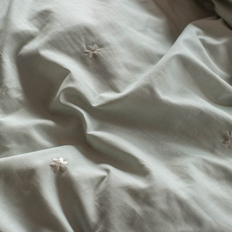 Dekbed Discounter Dekbedovertrek Katoen - Geborduurd - Flower Jade