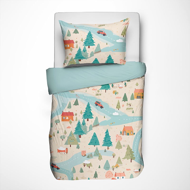 dekbed discounter Dekbedovertrek Katoen - Happy Roads