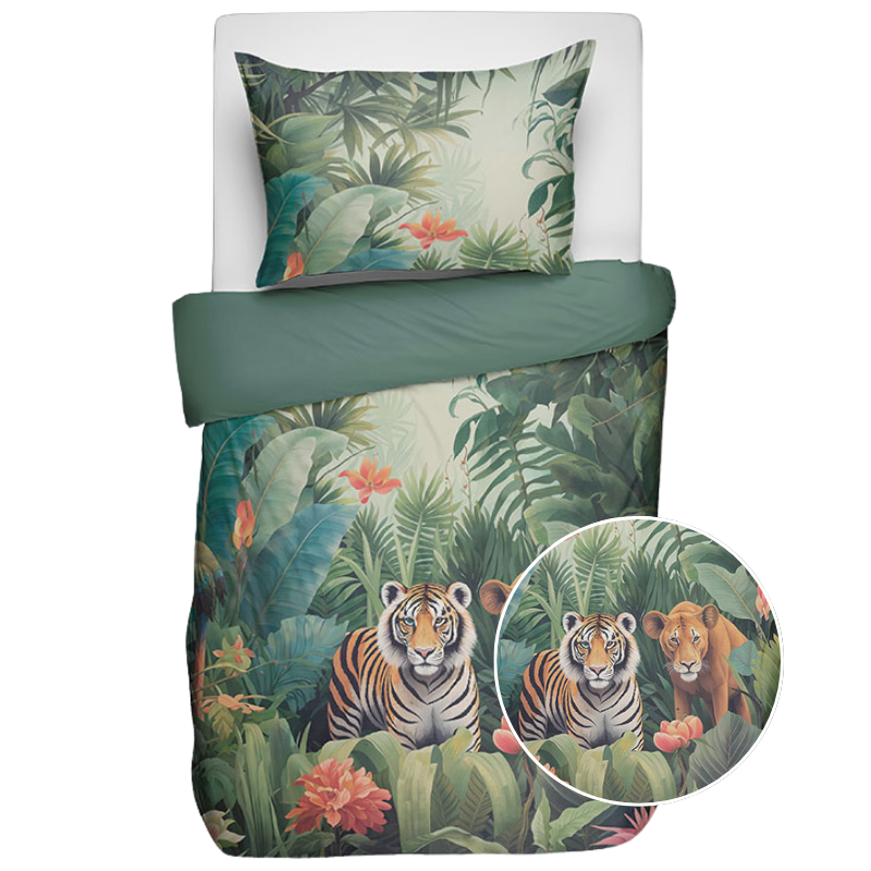 dekbed discounter Dekbedovertrek Katoen - Jungle Hideout