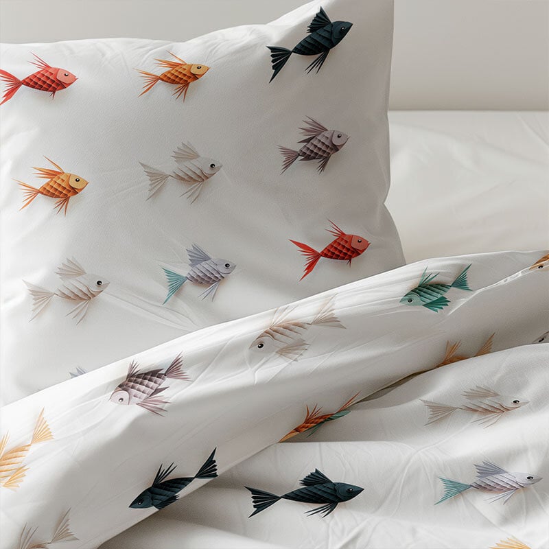 Dekbed Discounter Dekbedovertrek Katoen - Origami - Vissen