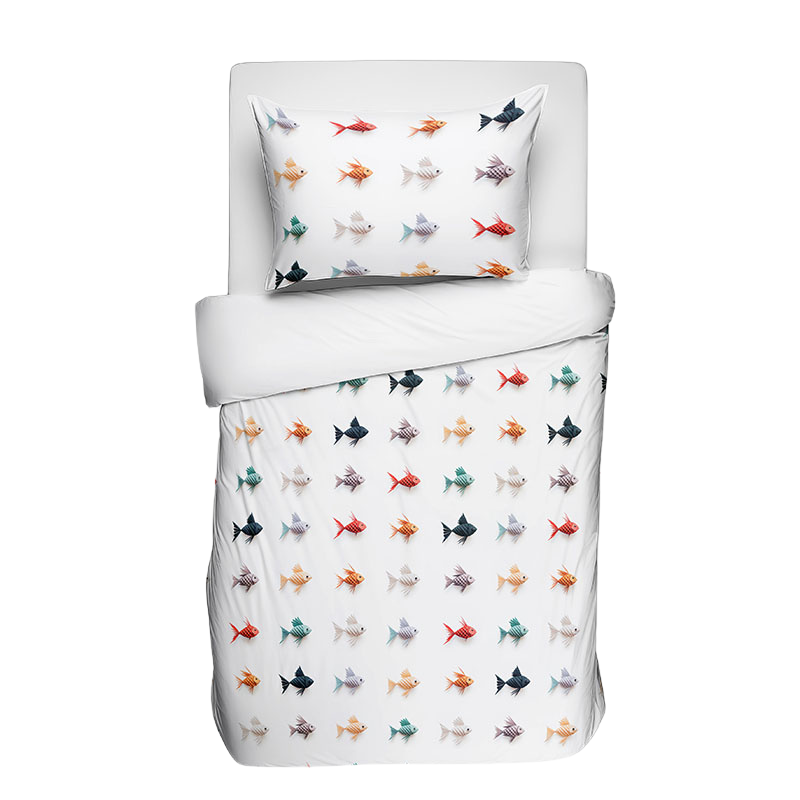 dekbed discounter Dekbedovertrek Katoen - Origami - Vissen