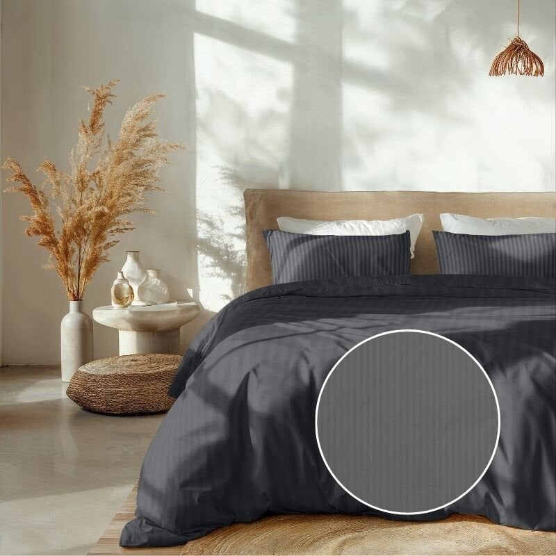 dekbed discounter Dekbedovertrek Katoen-Satijn - Banda - Antraciet